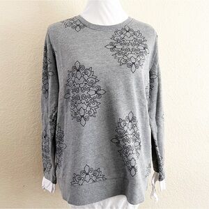 St. Johns Bay Gray pullover Sweater withwoven tie sleeves Size Large women’s